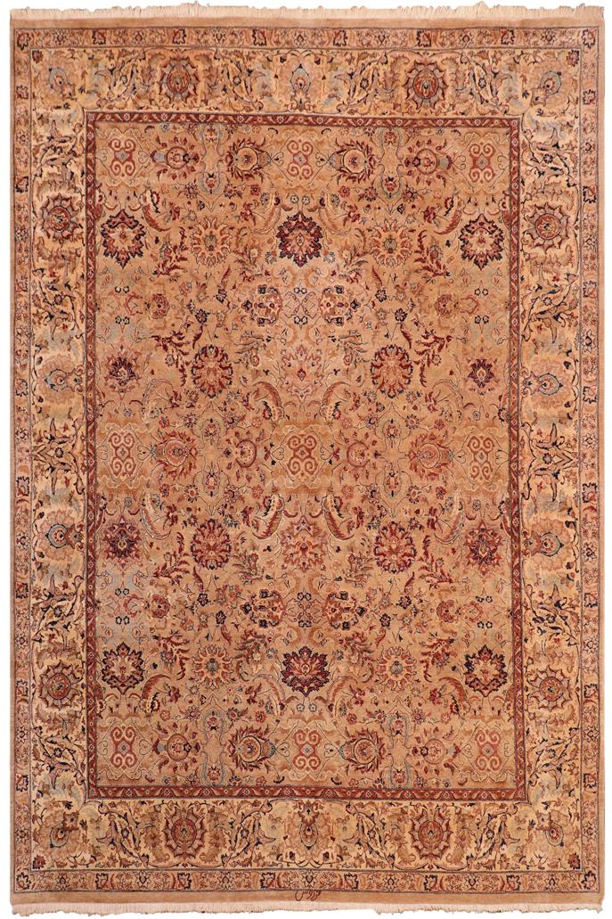 Traditional Agra Vicki Tan Tan Hand Knotted Area rugs 8 x 10