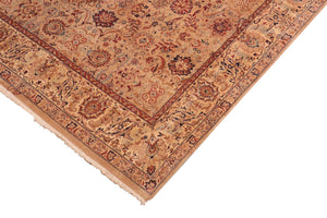handmade Transitional Agra Tan Tan Hand Knotted RECTANGLE 100% WOOL area rug 8x10