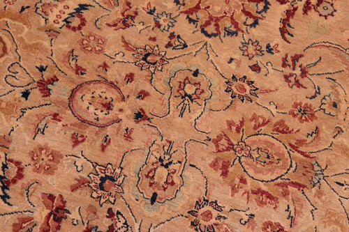 handmade Transitional Agra Tan Tan Hand Knotted RECTANGLE 100% WOOL area rug 8x10