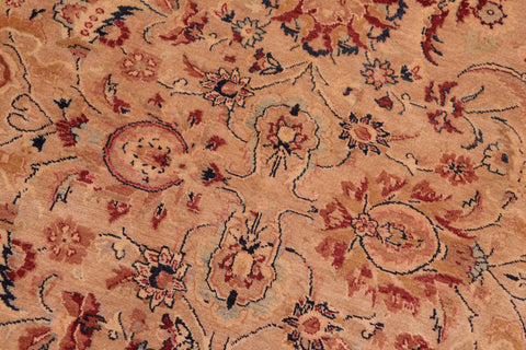 handmade Transitional Agra Tan Tan Hand Knotted RECTANGLE 100% WOOL area rug 8x10