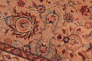 handmade Transitional Agra Tan Tan Hand Knotted RECTANGLE 100% WOOL area rug 8x10