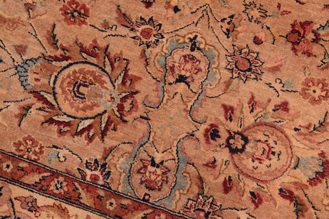 handmade Transitional Agra Tan Tan Hand Knotted RECTANGLE 100% WOOL area rug 8x10