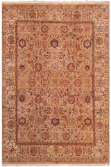 Traditional Agra Vicki Tan Tan Hand Knotted Area rugs 8 x 10