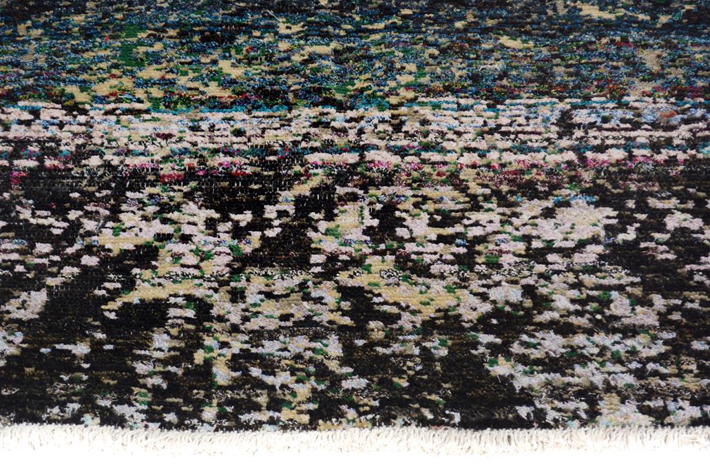 handmade Modern Kafkaz Blue Black Hand Knotted RECTANGLE 100% WOOL area rug 4 x 6