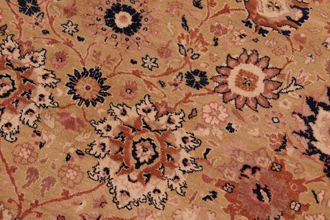 handmade Transitional Tabriz Gold Rose Hand Knotted RECTANGLE 100% WOOL area rug 8x10