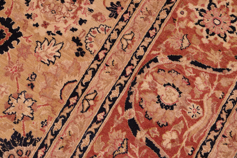 handmade Transitional Tabriz Gold Rose Hand Knotted RECTANGLE 100% WOOL area rug 8x10