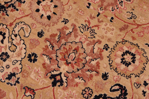 handmade Transitional Tabriz Gold Rose Hand Knotted RECTANGLE 100% WOOL area rug 8x10