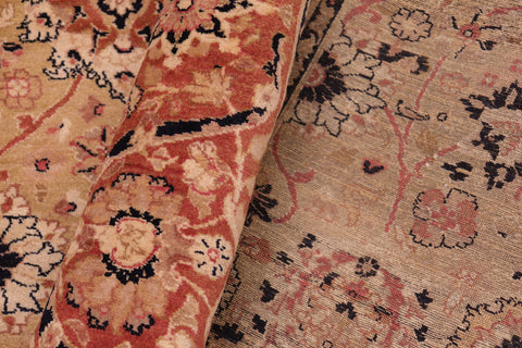 handmade Transitional Tabriz Gold Rose Hand Knotted RECTANGLE 100% WOOL area rug 8x10