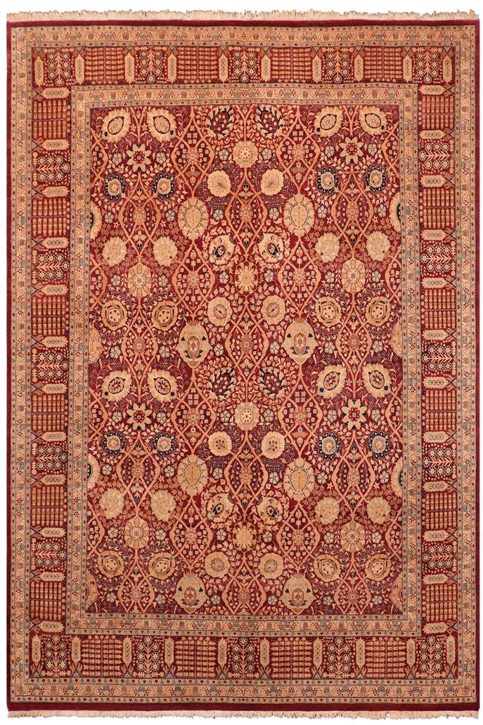 Traditional Tabriz Tara Aubergine Aubergine Hand Knotted Area rugs 8 x 10