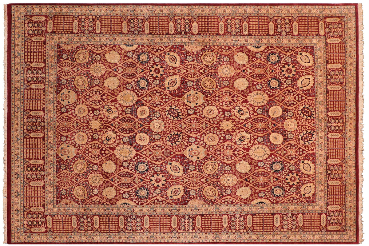 8x10 hand knotted Vegetable Dyed wool rug in aubergine - Tabriz Tara