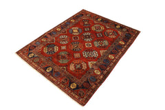 handmade Transitional Kafkaz Rust Rust Hand Knotted RECTANGLE 100% WOOL area rug 5 x 6
