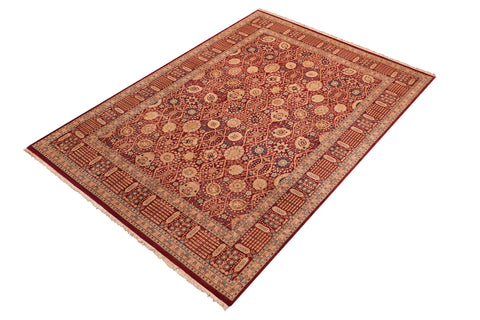 handmade Transitional Tabriz Aubergine Aubergine Hand Knotted RECTANGLE 100% WOOL area rug 8x10