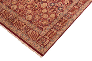 handmade Transitional Tabriz Aubergine Aubergine Hand Knotted RECTANGLE 100% WOOL area rug 8x10