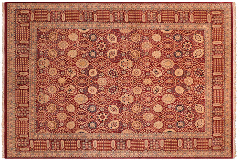 handmade Transitional Tabriz Aubergine Aubergine Hand Knotted RECTANGLE 100% WOOL area rug 8x10