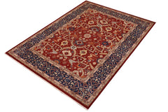 handmade Traditional Kafkaz Rust Blue Hand Knotted RECTANGLE 100% WOOL area rug 9 x 12