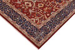 handmade Traditional Kafkaz Rust Blue Hand Knotted RECTANGLE 100% WOOL area rug 9 x 12