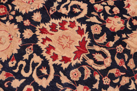handmade Transitional Kashan Blue Red Hand Knotted RECTANGLE 100% WOOL area rug 8x10