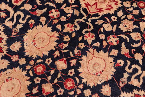 handmade Transitional Kashan Blue Red Hand Knotted RECTANGLE 100% WOOL area rug 8x10
