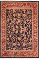 Traditional Kashan Rosemary Blue Red Hand Knotted Area rugs 8 x 10