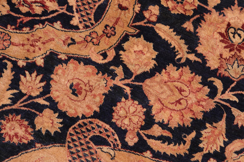 handmade Traditional Agra Blue Tan Hand Knotted RECTANGLE 100% WOOL area rug 8x10