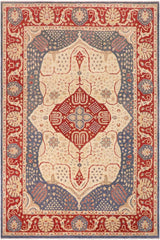 handmade Traditional Sarapi Red Blue Hand Knotted RECTANGLE 100% WOOL area rug 10 x 14