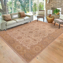 handmade Traditional Kafkaz Beige Lt. Gold Hand Knotted RECTANGLE 100% WOOL area rug 9 x 12