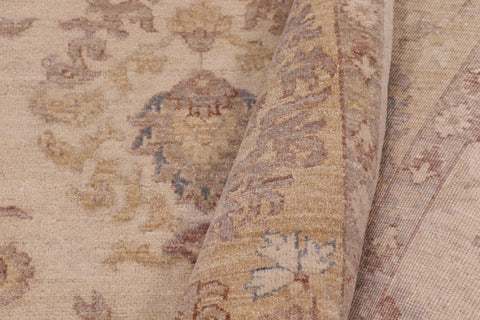 handmade Transitional Kafkaz Beige Lt. Gold Hand Knotted RECTANGLE 100% WOOL area rug 9' x 12'