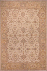 handmade Traditional Kafkaz Beige Lt. Gold Hand Knotted RECTANGLE 100% WOOL area rug 9 x 12