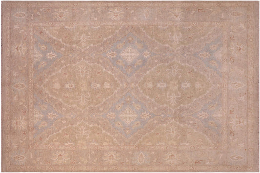 handmade Transitional Kafkaz Lt. Green Lt. Gray Hand Knotted RECTANGLE 100% WOOL area rug 8' x 10'