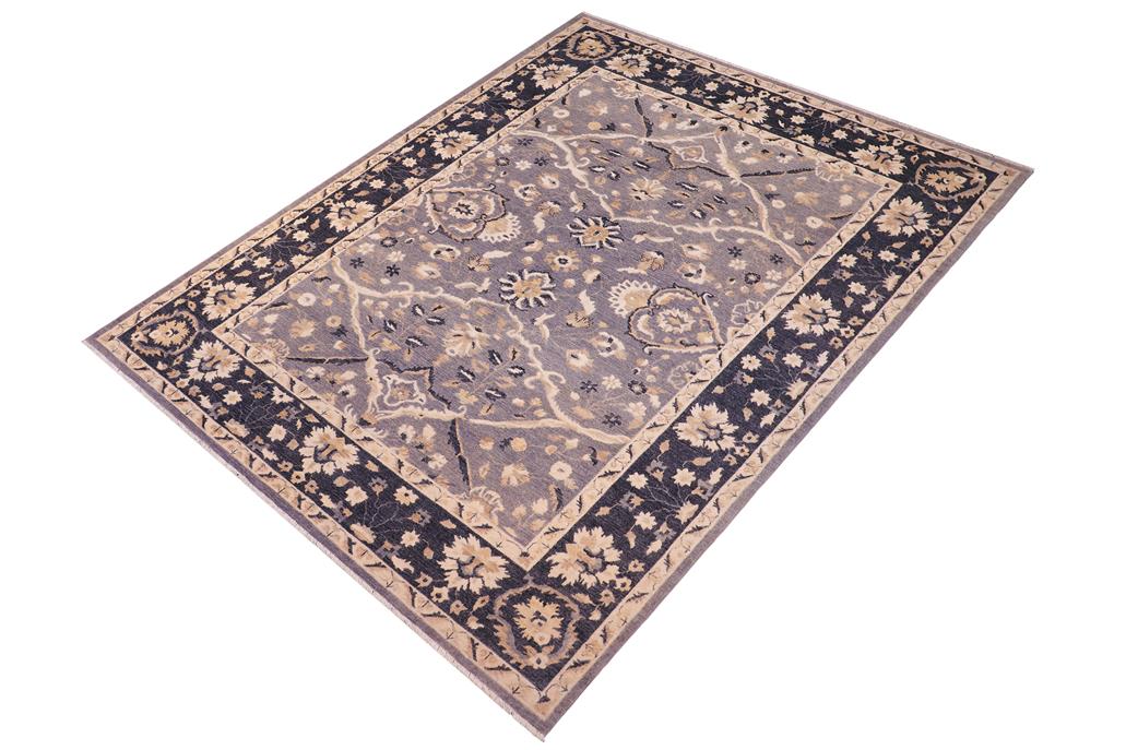 handmade Traditional Kafkaz Gray Blue Hand Knotted RECTANGLE 100% WOOL area rug 9 x 12