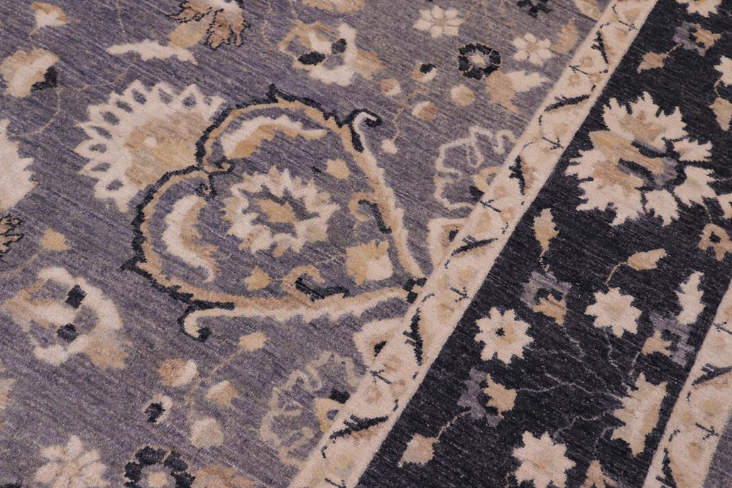 handmade Traditional Kafkaz Gray Blue Hand Knotted RECTANGLE 100% WOOL area rug 9 x 12