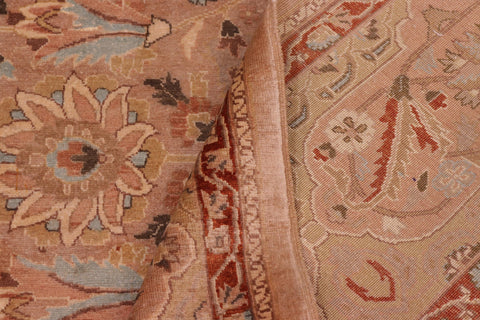 handmade Traditional Lahore Tan Lt. Green Hand Knotted RECTANGLE 100% WOOL area rug 8' x 10'