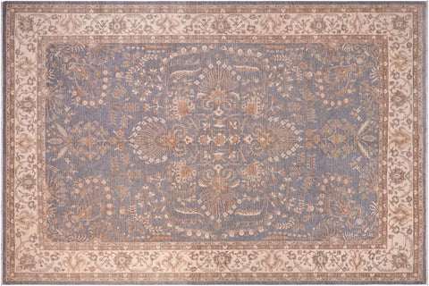 handmade Traditional Kafkaz Gray Ivory Hand Knotted RECTANGLE 100% WOOL area rug 10' x 13'