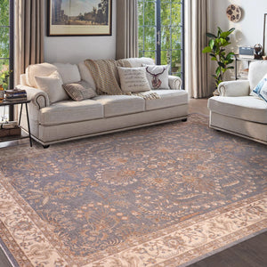 handmade Traditional Kafkaz Gray Ivory Hand Knotted RECTANGLE 100% WOOL area rug 10' x 13'