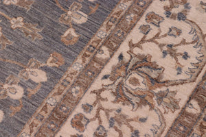 handmade Traditional Kafkaz Gray Ivory Hand Knotted RECTANGLE 100% WOOL area rug 10' x 13'