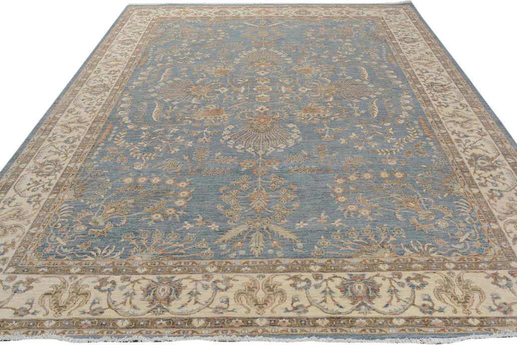 handmade Traditional Kafkaz Gray Ivory Hand Knotted RECTANGLE 100% WOOL area rug 10 x 13