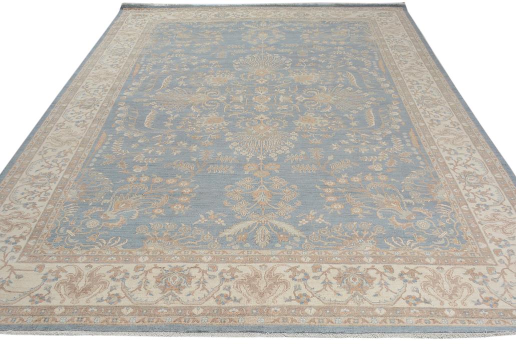 handmade Traditional Kafkaz Gray Ivory Hand Knotted RECTANGLE 100% WOOL area rug 10 x 13