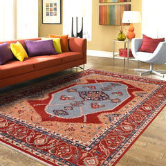 handmade Traditional Sarapi Orange Rust Hand Knotted RECTANGLE 100% WOOL area rug 9 x 12