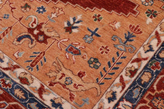 handmade Traditional Sarapi Orange Rust Hand Knotted RECTANGLE 100% WOOL area rug 9 x 12