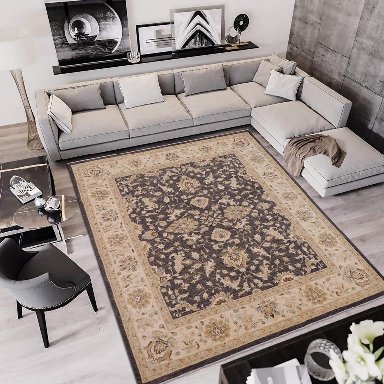 handmade Traditional Kafkaz Gray Ivory Hand Knotted RECTANGLE 100% WOOL area rug 8 x 10