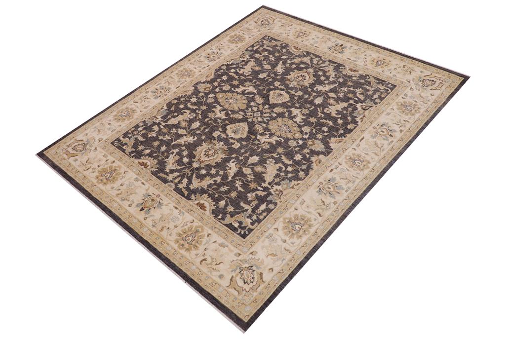 handmade Traditional Kafkaz Gray Ivory Hand Knotted RECTANGLE 100% WOOL area rug 8 x 10