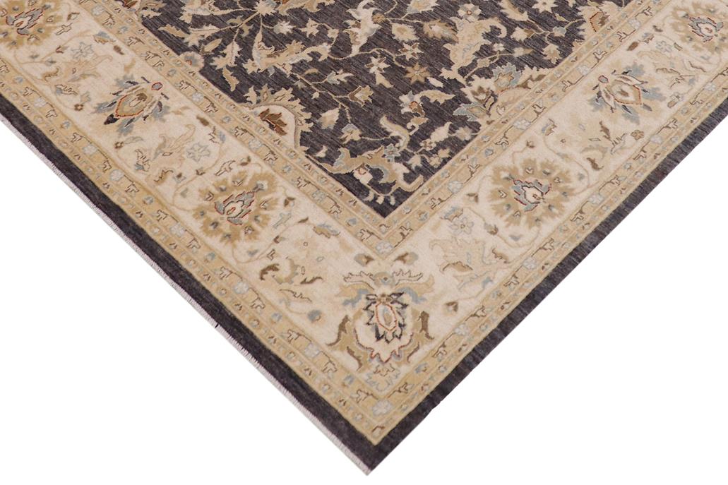 handmade Traditional Kafkaz Gray Ivory Hand Knotted RECTANGLE 100% WOOL area rug 8 x 10