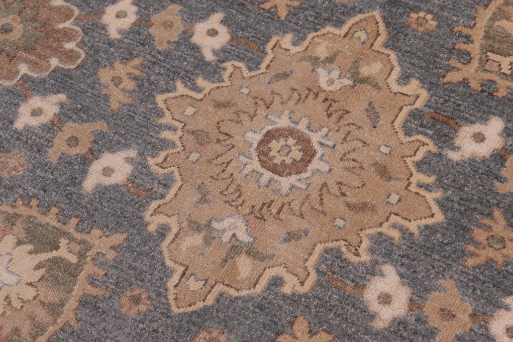 handmade Traditional Kafkaz Bluish Gray Beige Hand Knotted RECTANGLE 100% WOOL area rug 9 x 12