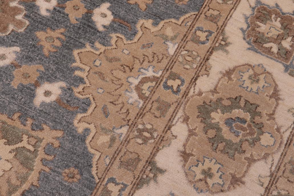 handmade Traditional Kafkaz Bluish Gray Beige Hand Knotted RECTANGLE 100% WOOL area rug 9 x 12