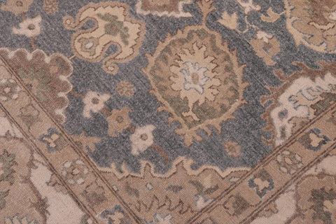 handmade Traditional Kafkaz Bluish Gray Beige Hand Knotted RECTANGLE 100% WOOL area rug 9' x 12'
