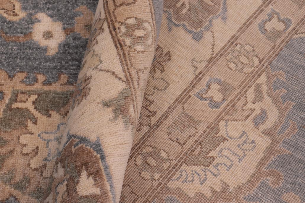 handmade Traditional Kafkaz Bluish Gray Beige Hand Knotted RECTANGLE 100% WOOL area rug 9 x 12