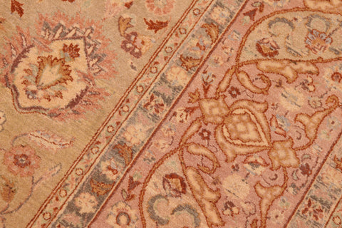 handmade Transitional Kashan Taupe Brown Hand Knotted RECTANGLE 100% WOOL area rug 8x10