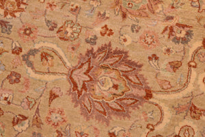 handmade Transitional Kashan Taupe Brown Hand Knotted RECTANGLE 100% WOOL area rug 8x10