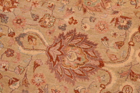 handmade Transitional Kashan Taupe Brown Hand Knotted RECTANGLE 100% WOOL area rug 8x10
