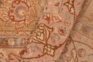 handmade Transitional Kashan Taupe Brown Hand Knotted RECTANGLE 100% WOOL area rug 8x10